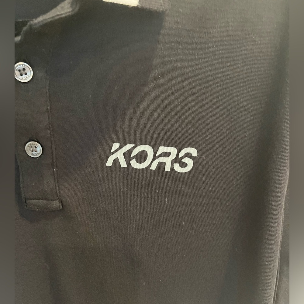 Michael Kors - Black & White Cotton Jersey Polo Shirt - Men’s Small - Picture 5 of 5